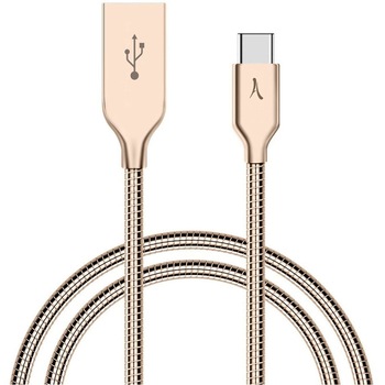 Cablu Premium Metalic AKASHI USB-C 1m Gold